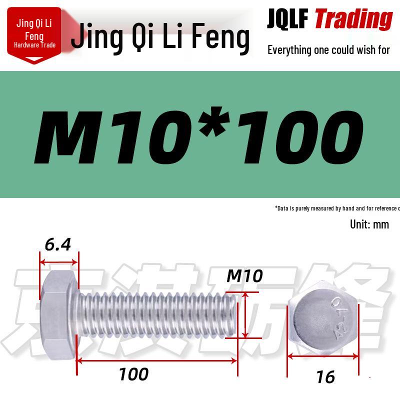 201 Stainless Steel Hex Head Full Thread Bolt: Wear & Corrosion Resistant, M4-M14 for Aerospace Machinery