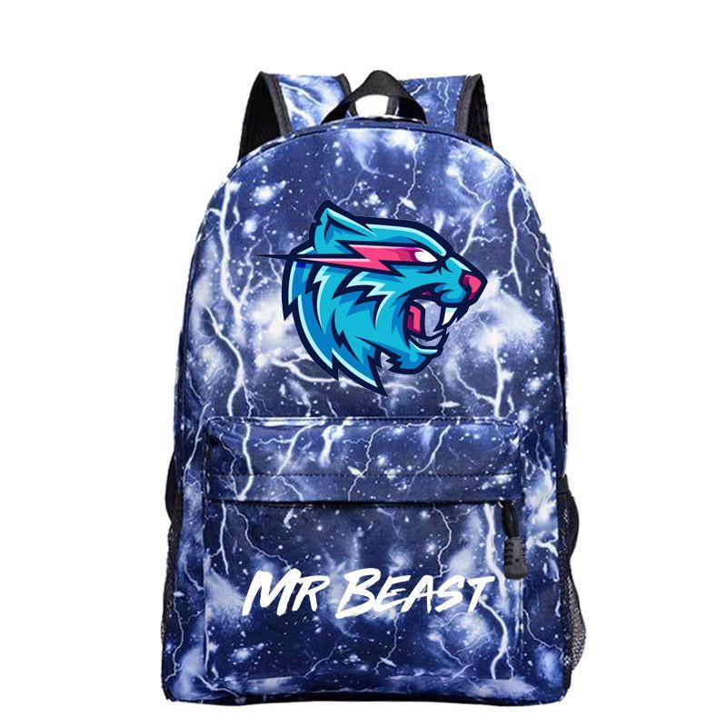 Mr Beast Lightning Cat Backpack High Capacity School Bag With Breathable Material
