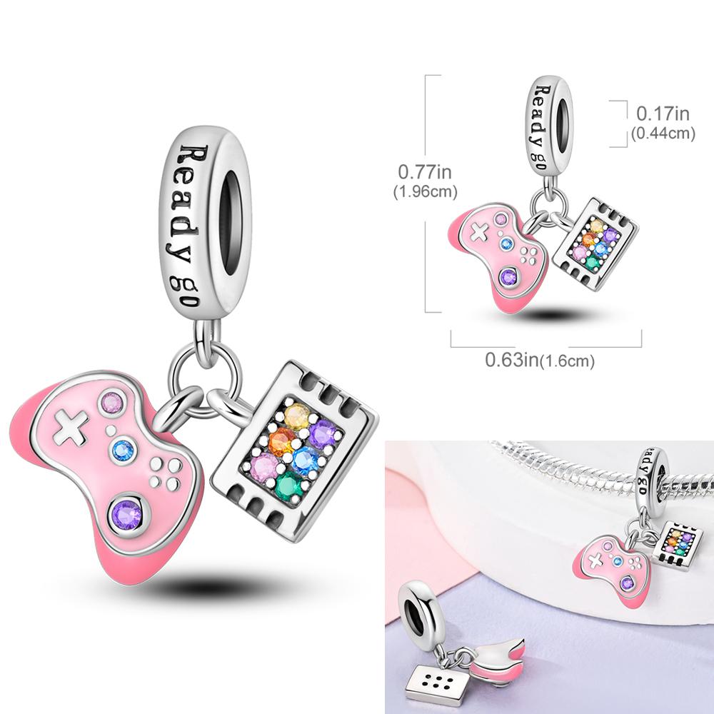Pink Series Charmscopper Perfume Butterfly Charm Beads Pendent Dangle Fit Original Bangle Charm Bracelet Diy Women Jewelry