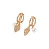 Leaves Shape Dangle Earrings for Women 2025 New Fashion Drop Earring Personalized Zirconia Jewelry Wedding Party Accessories