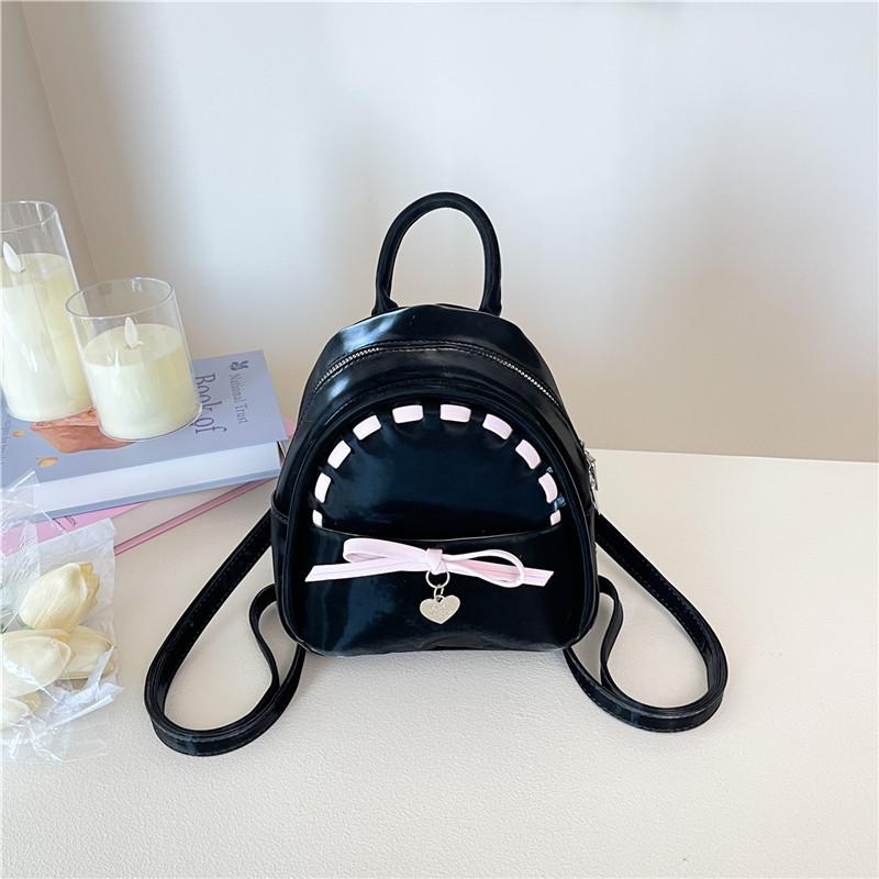 Contrast Color Backpack Bag Women's Bag New Trendy Niche Design High-end Bow Small Backpack