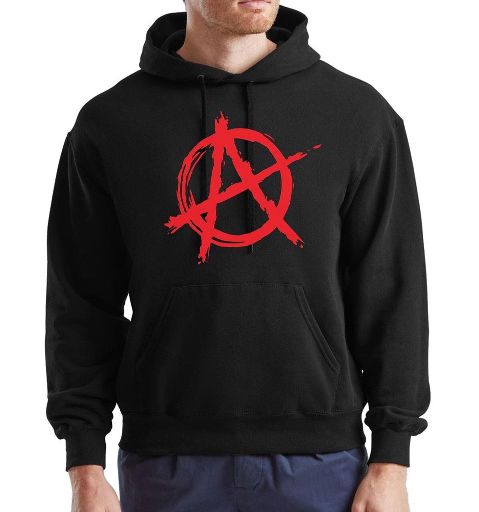 New Anarchy Symbol Hoody Sweatshirt Funny Punk Rock Evil Anarchist Rocker Hood