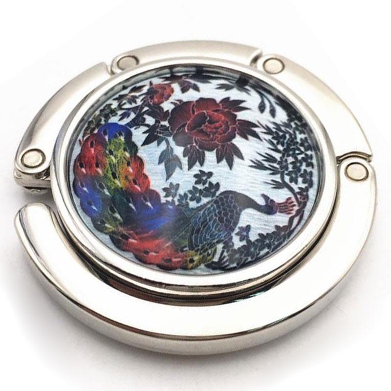 Folding Handbag Bag Purse Hook Hanger Holder Butterfly/Dragonfly/Peacock Gift