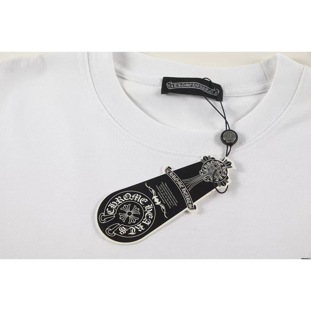 W372 CHROME HEARTS 2025 Summer New High Quality Cotton Round Neck Loose Large Size Men's and Women's T-shirt Couple T-shirt