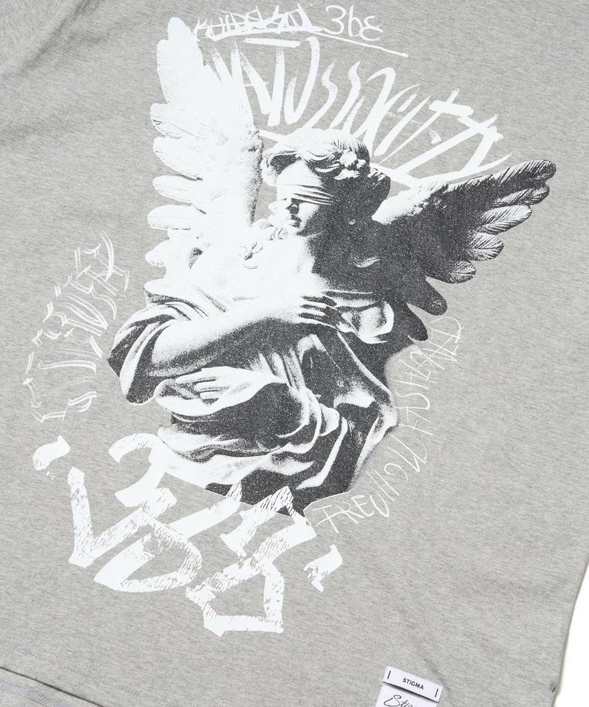 STIGMA Angel Oversized Short Sleeves T-Shirts Gray
