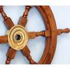 Handcrafted Wooden Ship Wheel Wall Decor Solid Shisham Wood Brass Nautical Helm Premium Maritime Home Decor