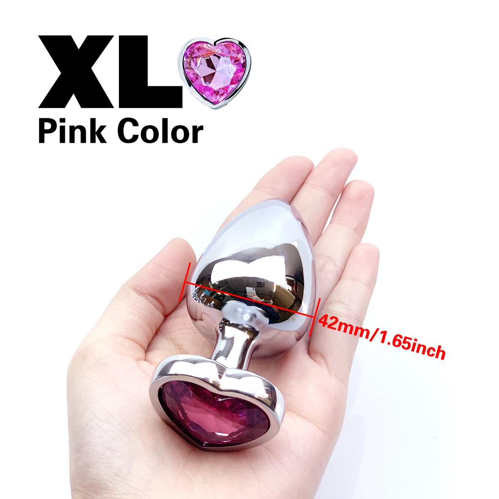 Stainless Steel Anal Plug Heart Shape 5 Sizes Crystal Anal Plug Removable Butt Plug Stimulator Anal Sex Toys Prostate Massager