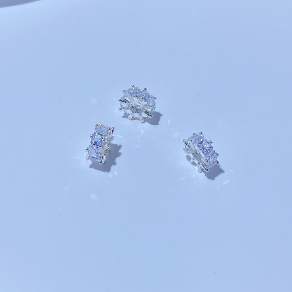 Gold-Plated Spacer Beads with T-Shaped Cubic Zirconia for DIY Jewelry Bracelet Necklace Making