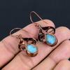 Larimar Earrings, Copper Electroformed Jewelry, Gemstone Earrings, Gift For Her Handmade Dainty Jewelry