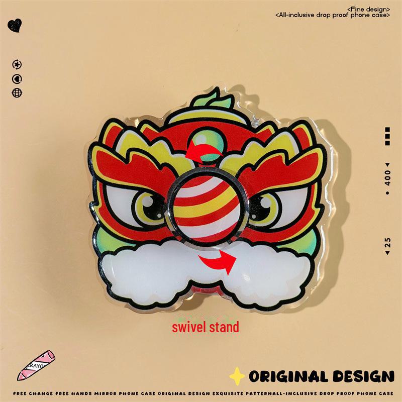 Zhitai Desktop Rotating Magnetic Cartoon Phone Holder with Lazy Telescopic Airbag Design