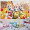 Celebrate Tulip Bunny Eggs Background Cartoon Poster Props  Courtyard Indoor Outdoor
