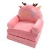 Foldable Sofa Cute Cartoon Shape Comfortable Multifunctional Kids Couch Fold Out for Home Kindergarten
