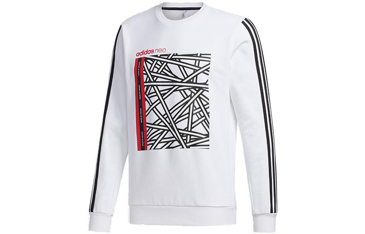 Adidas Neo Sweatshirts Men s White Crew Neck Moderate Regular GG3387 L