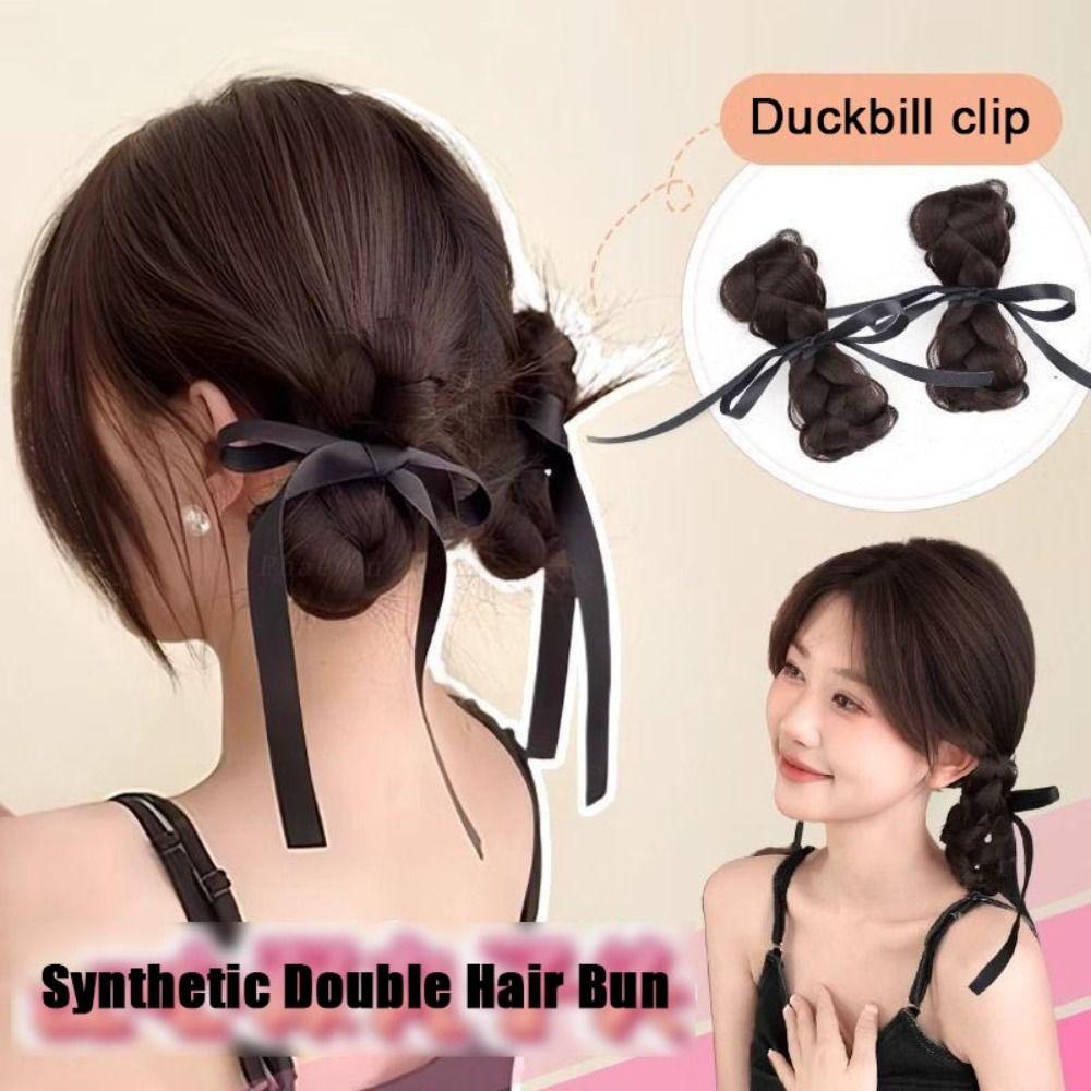 Braided Braided Wig Clip Synthetic Hair Bow Hair Clips New Wig Hairpin  Women
