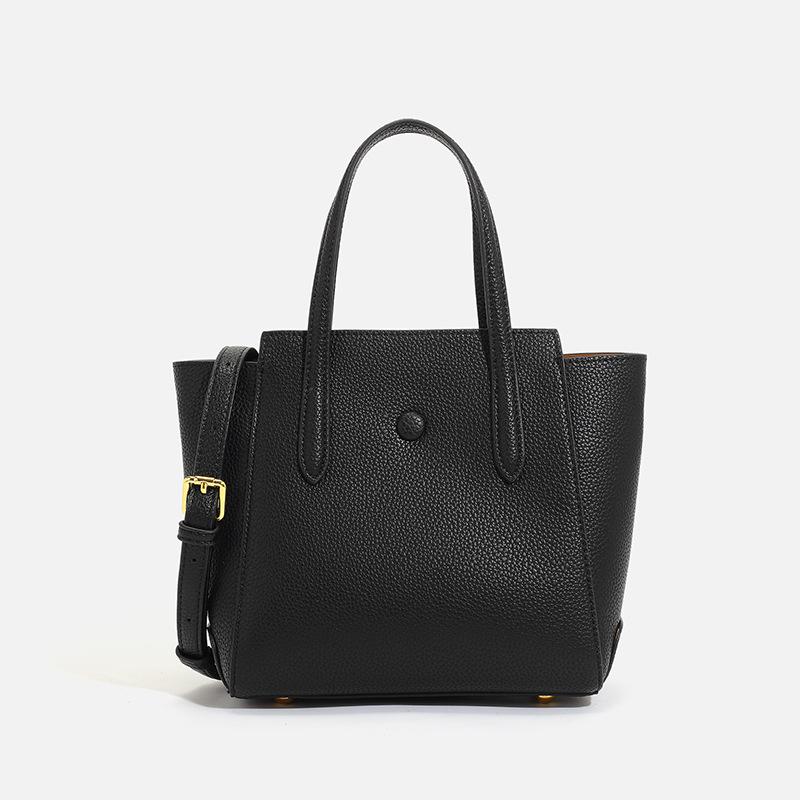 

Women s 2024 soft leather niche textured tote bag, high-end basket-style handbag, casual shoulder and crossbody bag чорний