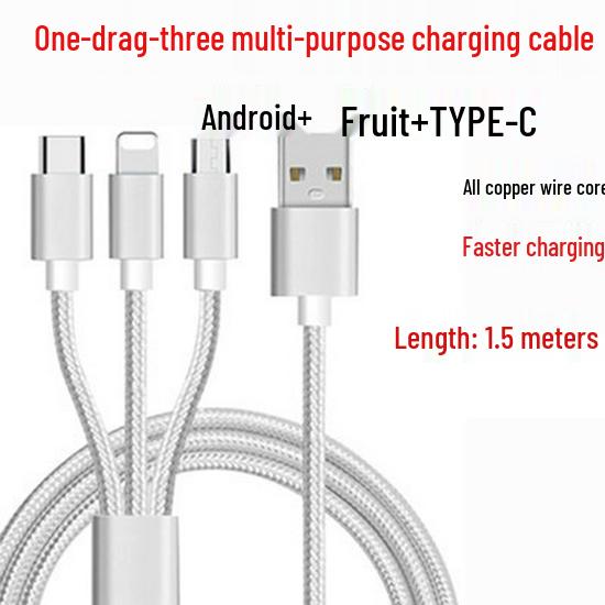 Universal 3-in-1 Charger for Huawei, OPPO, Xiaomi & Vivo Android Phones