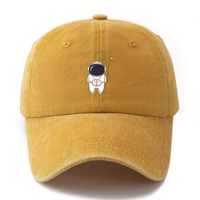 Cute astronaut patterned baseball cap for both men and women, lightweight outdoor travel, camping, daily casual hat