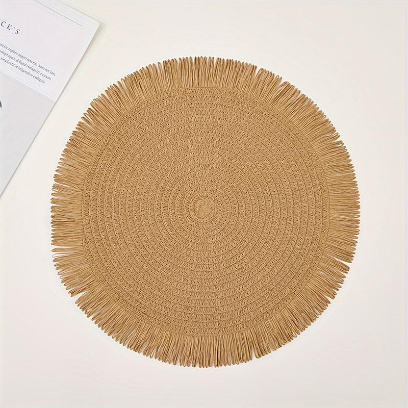 Круглые плетеные подставки под приборы в стиле бохо для обеденного стола — фото 8