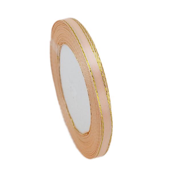 (25 Yards/roll) Gold Edge Ribbon Satin Ribbons High Quality Gift Packaging Ribbons 6/10/20/25/40mm