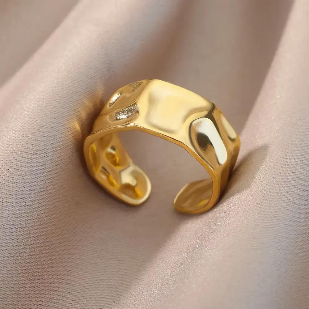 Stainless Steel Exaggerated Sunflower Ring For Women Men Fashion Gold Color Punk Flower Open Rings Romantic Jewelry Gift Anillos