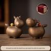 Coppia di Figure di Cavallo in Ceramica Rossa Tang - Mascotte Anno Zodiacale Arredo Tavolo