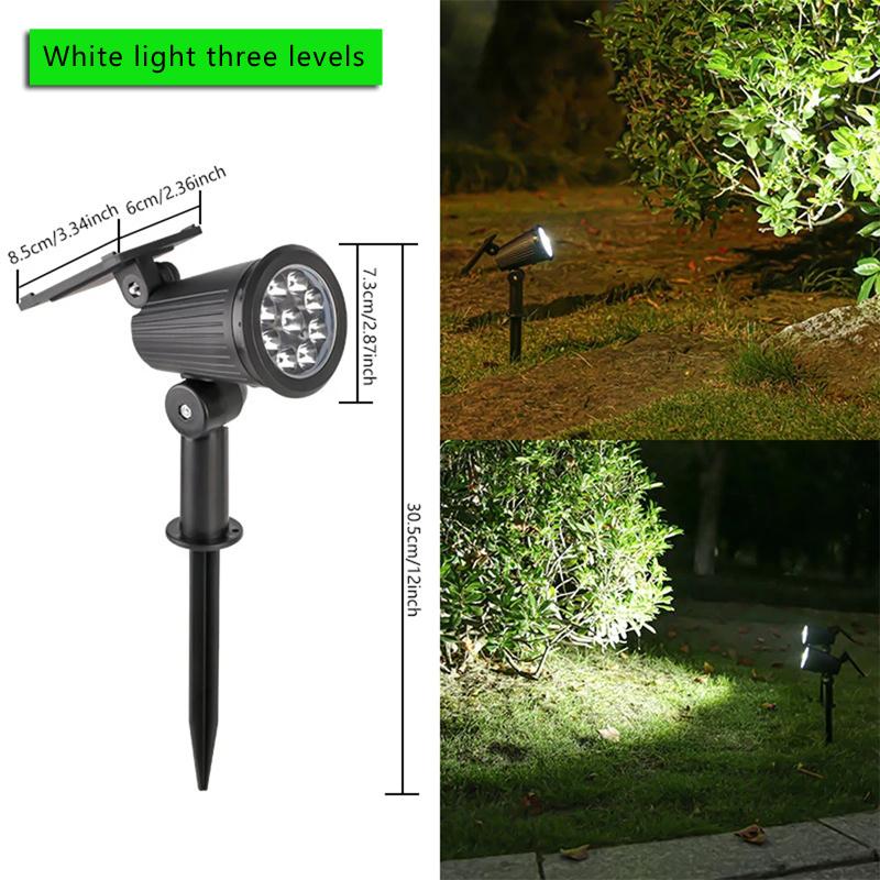 9LED Solar Garden Spotlights Outdoor RGB Landscape Lamp with Waterproof Dimmable Brightness Control for Yard Pathways & Driveway