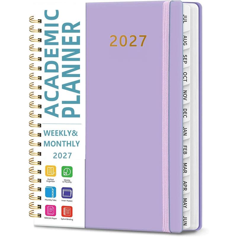 Agenda Accademica 2026-2027 Organizzatore Settimanale Mensile, Libro Planner 2027 Organizzatore Rilegato con Schede