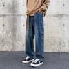 Retro Jeans Men's Spring and Autumn High Street Ins Trendy Brand Multi-Pocket Overalls Youth Fashion Loose Straight Pants