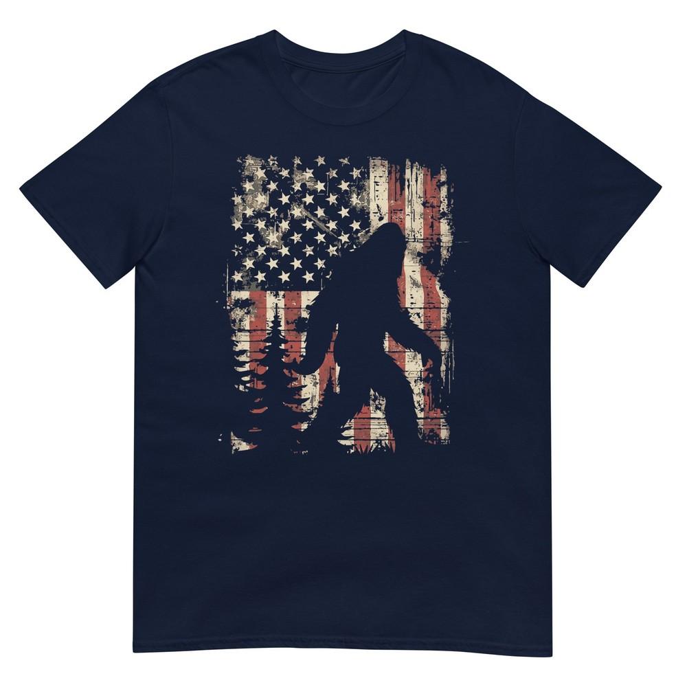 Bigfoot Sasquatch America Flag Patriotic Unisex Unisex Kids Tshirt