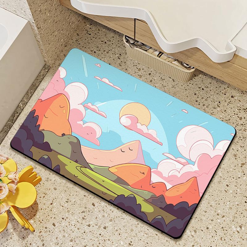 

Диатомитовая грязезащитная подстилка для двери, мягкий коврик для туалета, можно резать, впитывающий коврик, коврик для умывальника, коврик для ног, нескользящий коврик для ванной 40 * 60cm [Crystal Velvet]