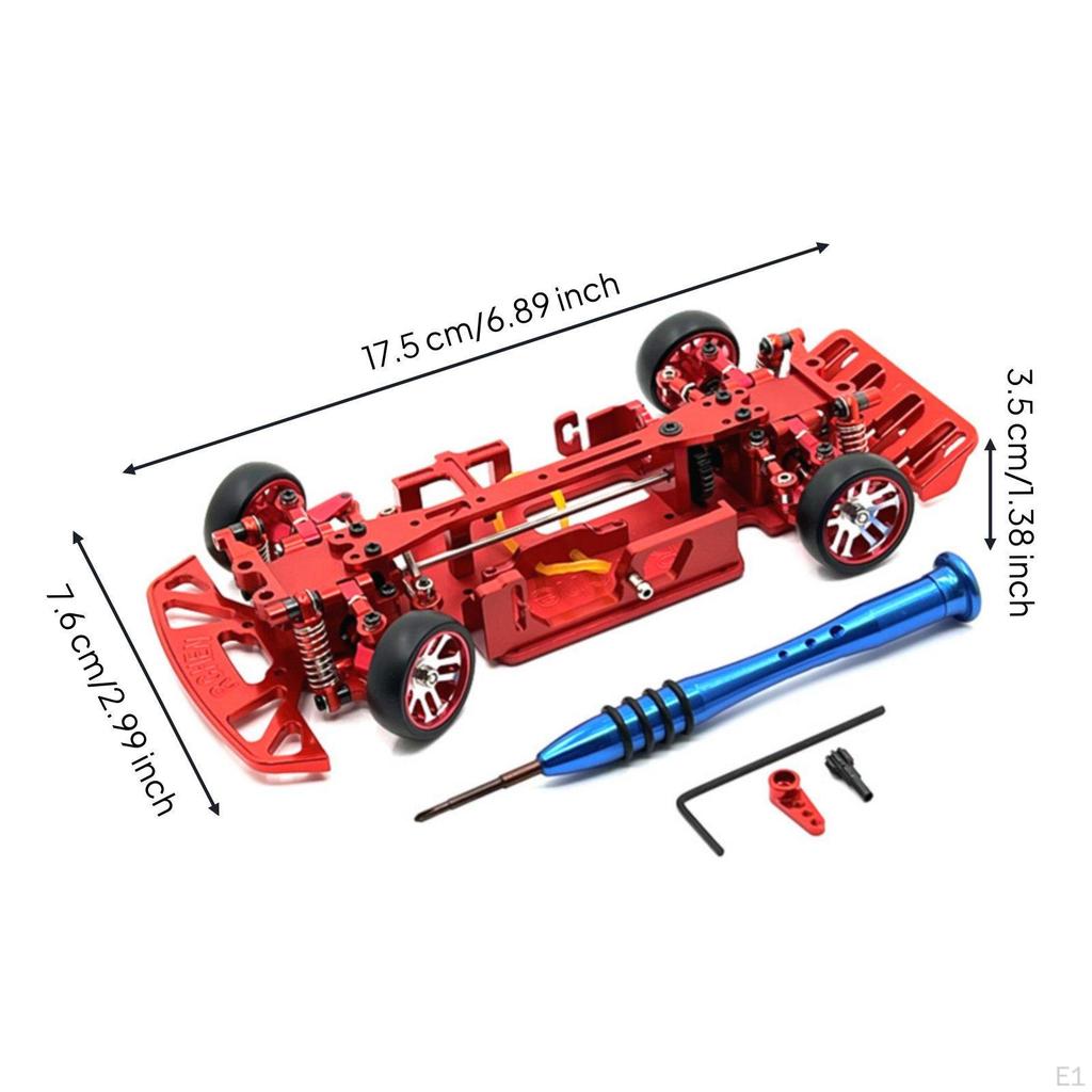 1/28 Scale RC Car Chassis Hobby Grade Metal Upgrade Frame Adjustable Wheelbase for DIY