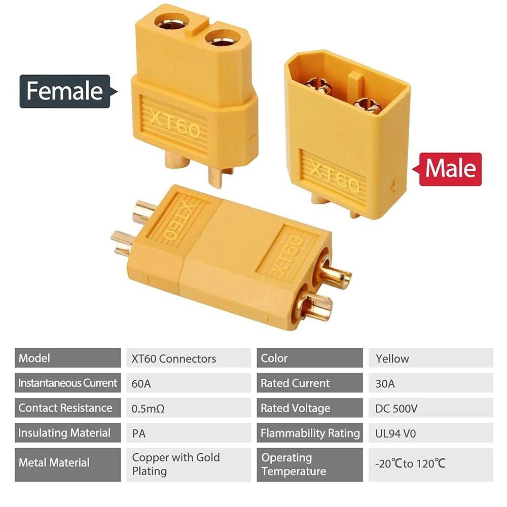 5 Paar Männlich Weiblich XT60H Stecker Elektrischer Drahtanschluss für Lithiumbatterie RC Flugzeuge Auto