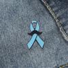 Friendly Blue Ribbon Brooch Pin Lightweight Secure Design For Casual Formal