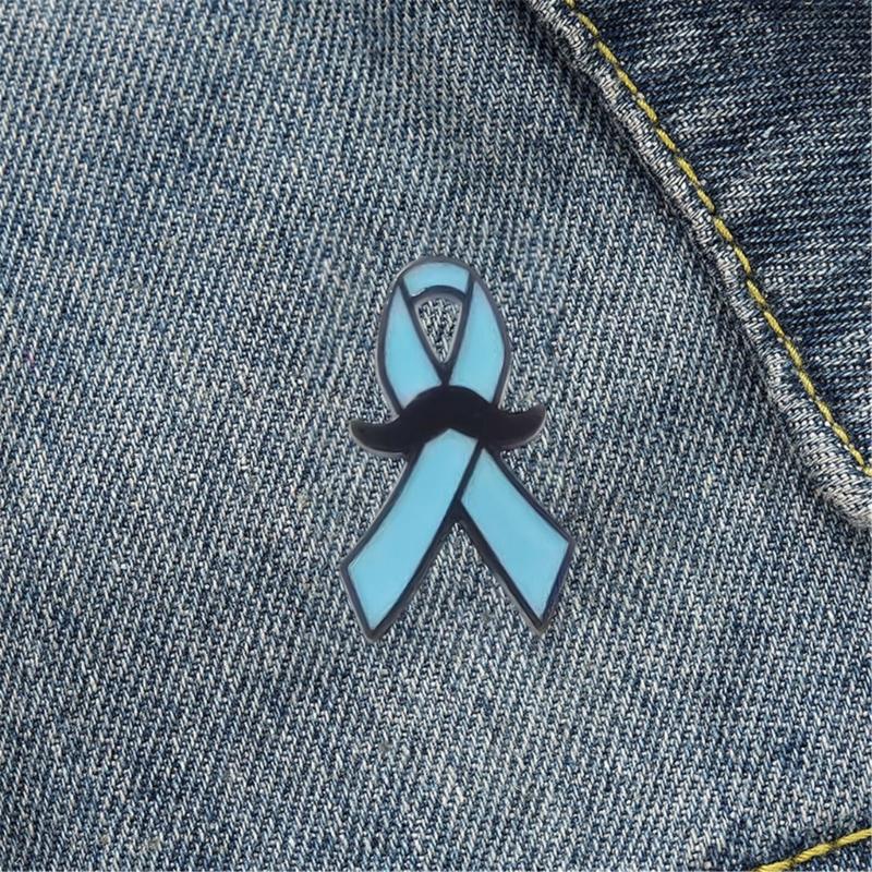 Friendly Blue Ribbon Brooch Pin Lightweight Secure Design For Casual Formal