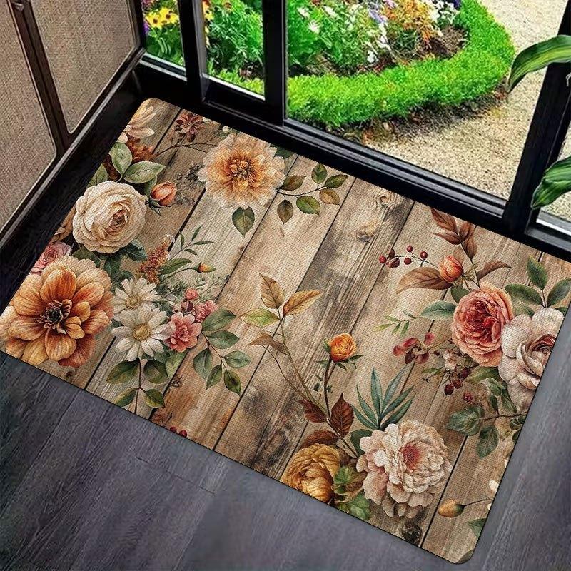 Cheerful Garden Welcome Rug Easy Clean Water Resistant Mat Great Gift For Nature Lovers And Cozy Home Entrance Protection