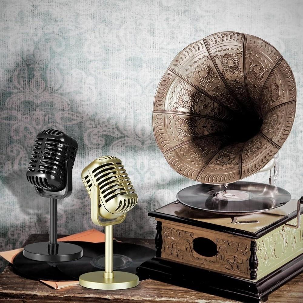 Miniature Simulation Microphone Plastic Dynamic Vocal Microphone Home Decoration