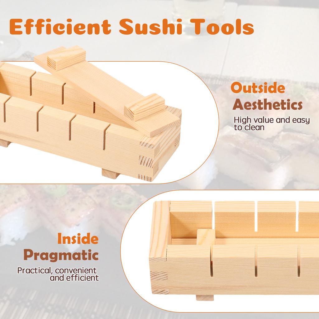 Wooden Sushi Mold Pressure Sushi Mould Rectangular Thousand Layer Sushi Making Tools for Japanese Food Store Kitchen Accessories