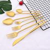 Gold Matte Dinnerware Knife Fork Spoon Family Tableware Stainless Steel Cutlery Set Chopsticks Kitchen Flatware Silverware