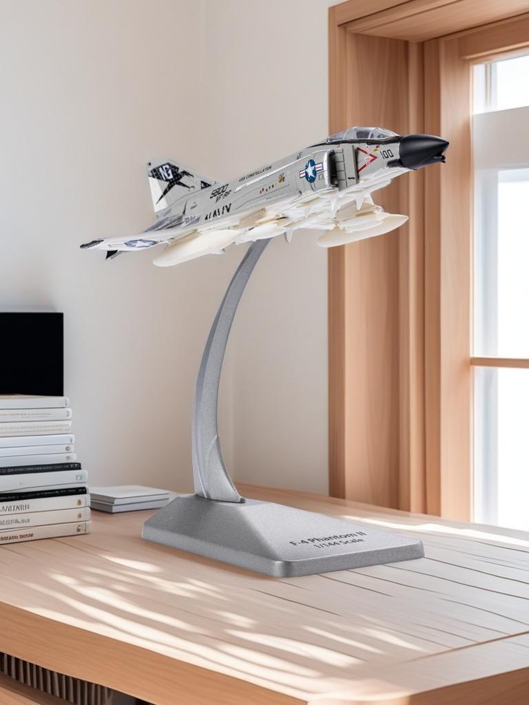 F4 1/144 Scale Metal Model Airplane (including Base) Scale Model Home Placement, Collection and Decoration Creative Gift