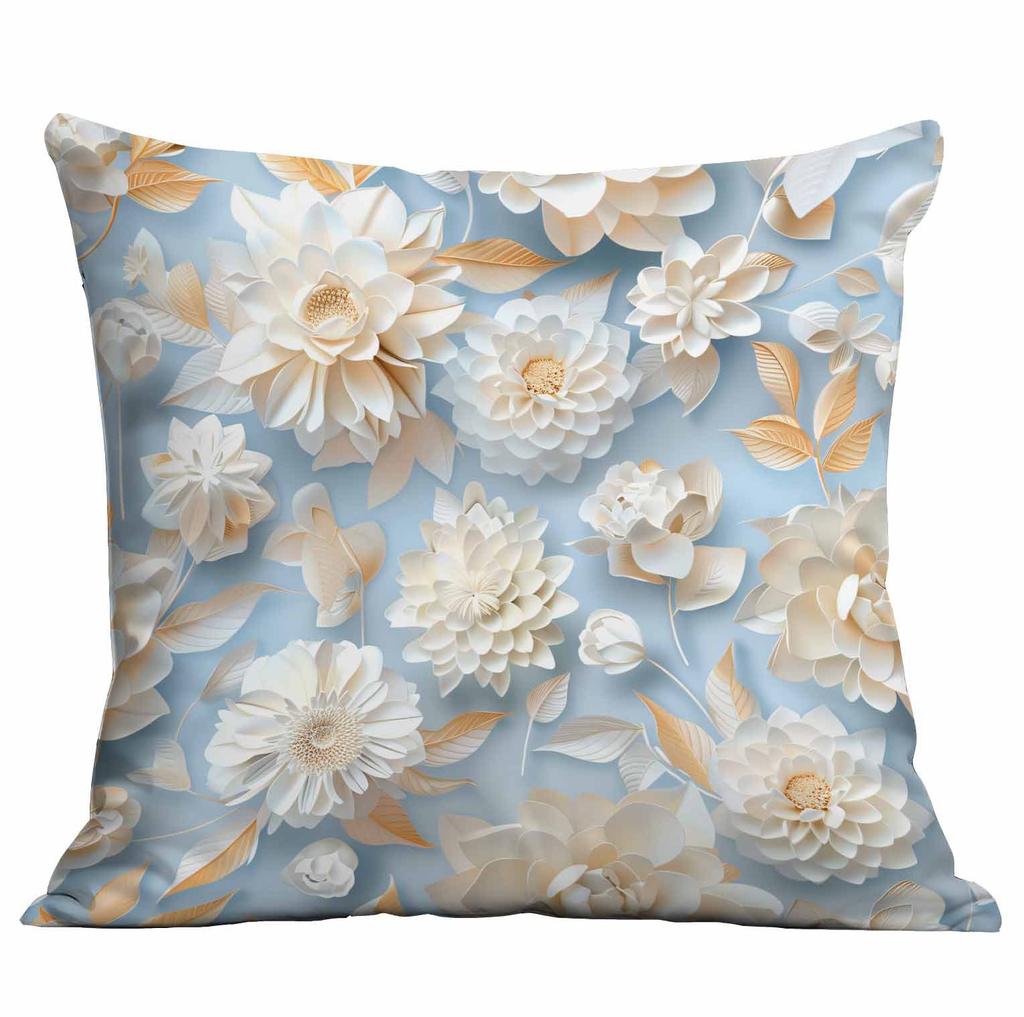 Spring and Summer 3D Floral Print Pillowcase Home Sofa Cushion Pillowcase