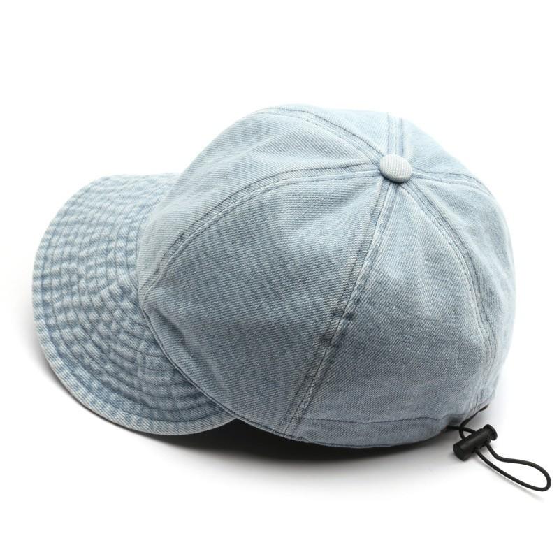 Retro Washed Denim Sun Hats For Women Fashion Wide Brim Adjustable Baseball Caps Casual Outdoor Sun Visors Hat