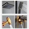 Bathroom Shower Set 4 In 1 Thermostatic Shower Holder Set with Hot and Cold Shower Head High Pressure Stainless Steel Black Gold