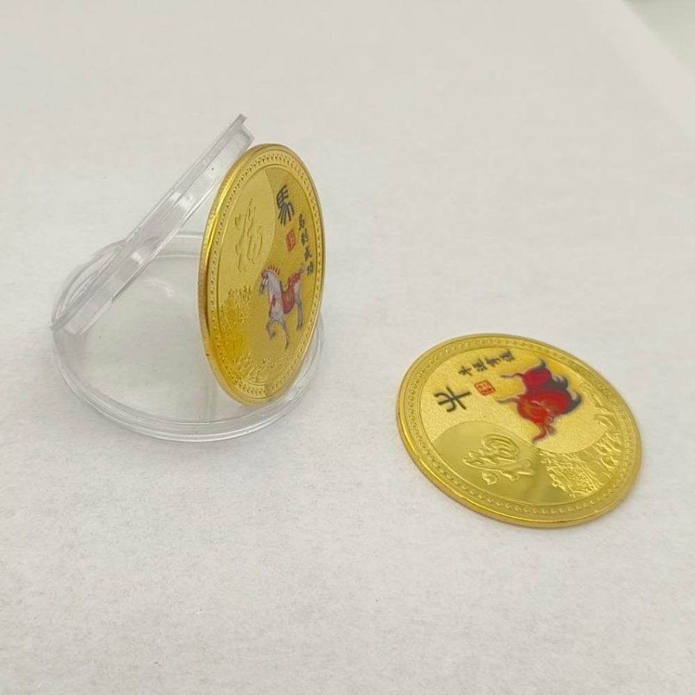 Tolv stjärntecken, Färgglada minnesmedaljer, Guld- och silverpläterade, Tolv stjärnteckensmynt, Metallhantverk, Små presenter