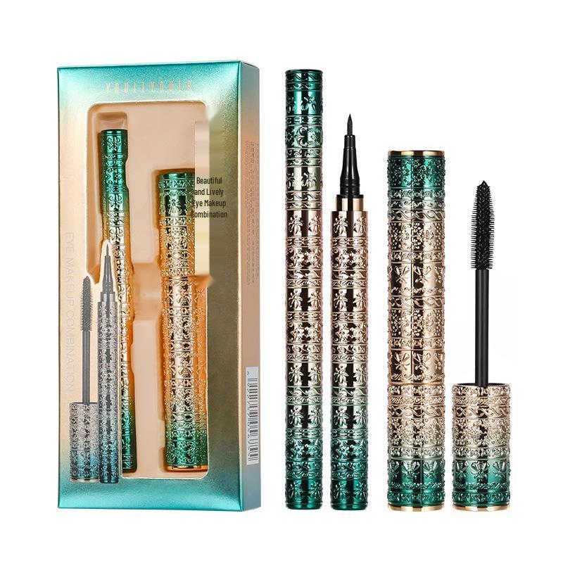 Retro Chinese Style Waterproof Mascara & Eyeliner: Lengthening, Volumizing, Curling Cosmetics.