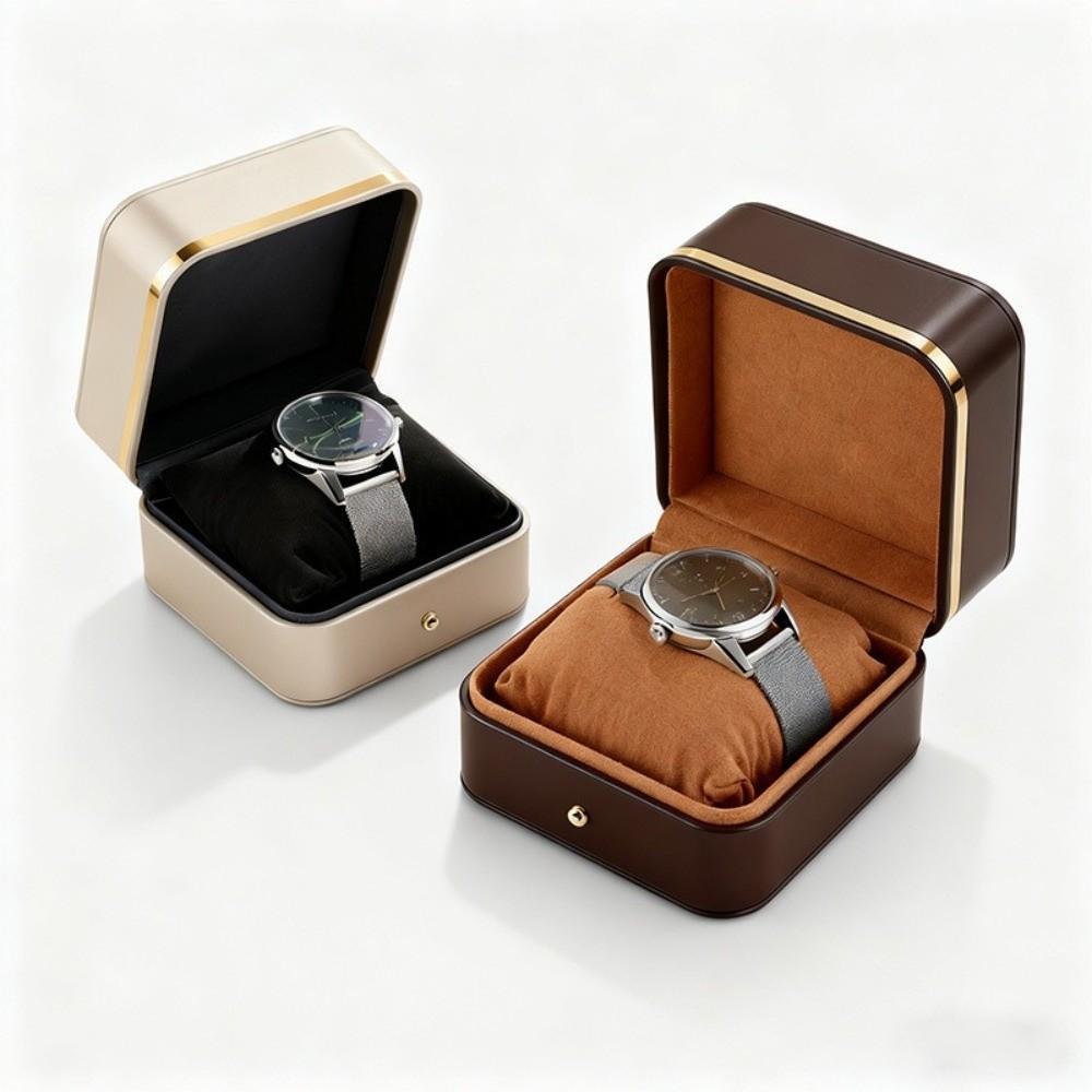 With Watch Pillow Watch Holder Box Gold Trim Gift Packaging Case Luxury Jewelry Organizer Bracelet