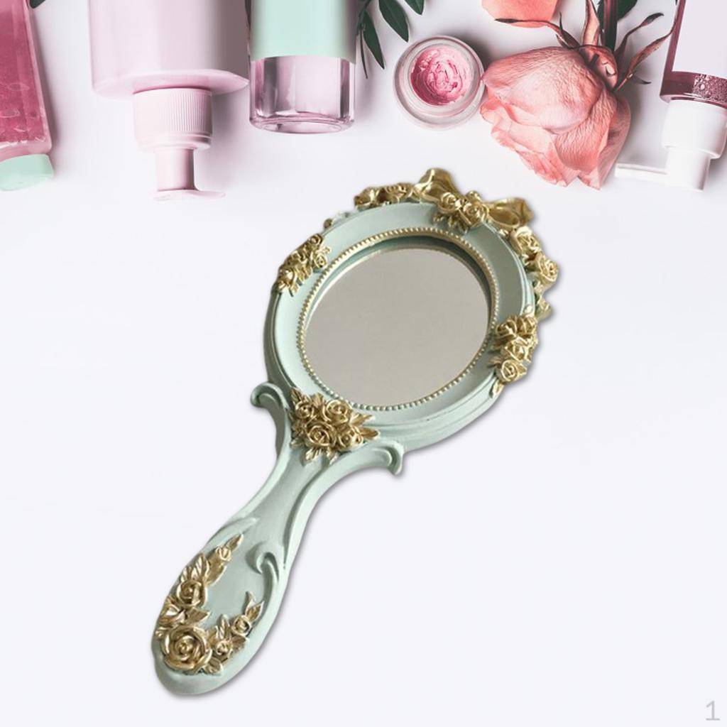 Mirror with Rose Embossing for Make-up, Oval Shape