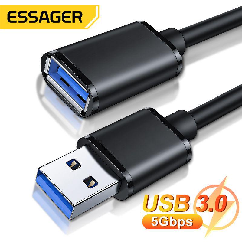 

ESSAGER USB 2.0/3.0 Male to Female Extension Cable for Data Transfer, U Disk, Mouse, Keyboard, Printer USB 2.0 Data Cable
