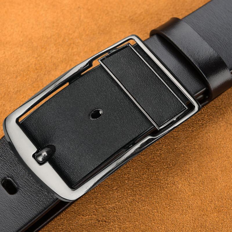 New Men'S Pin Buckle Cowhide Belt Middle-Aged And Youth Belt Business Casual Simple Versatile Pants Belt Men'S