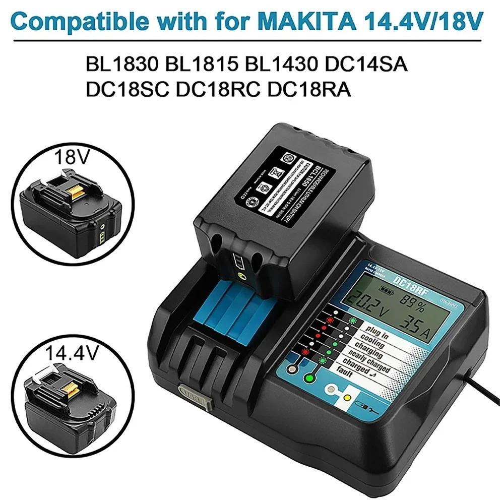 DC18RCT Li-ion Battery Charger for Makita Charger 18V 14.4V BL1830 Bl1430 DC18RC DC18RA Power Tool 3A Charging Current EU Plug