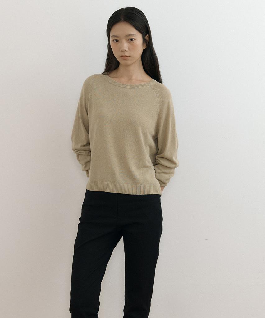 Lingseoul Linen Raglan Knit-Beige